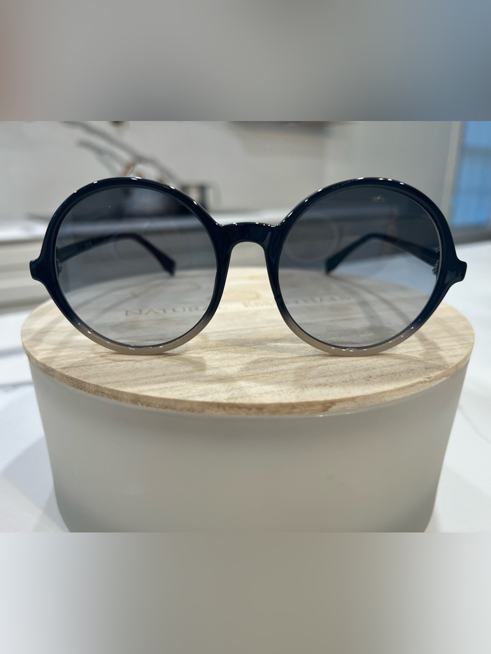 NWT Fendi Round Oversized Sunglasses Dark Gray Gradient FF 0319/G/S